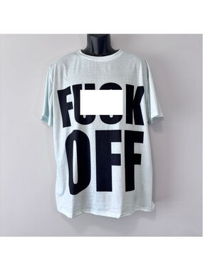 SHEIN Men's Size XL Light Blue Graphic Tee “F*** OFF” Bold Statement Shirt NIB